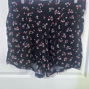 Torrid Black and Red Floral Shorts